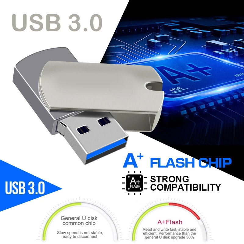 Metal Flash 32GB 64GB 128GB 256GB USB  Flash Drives Storage Computer Extend