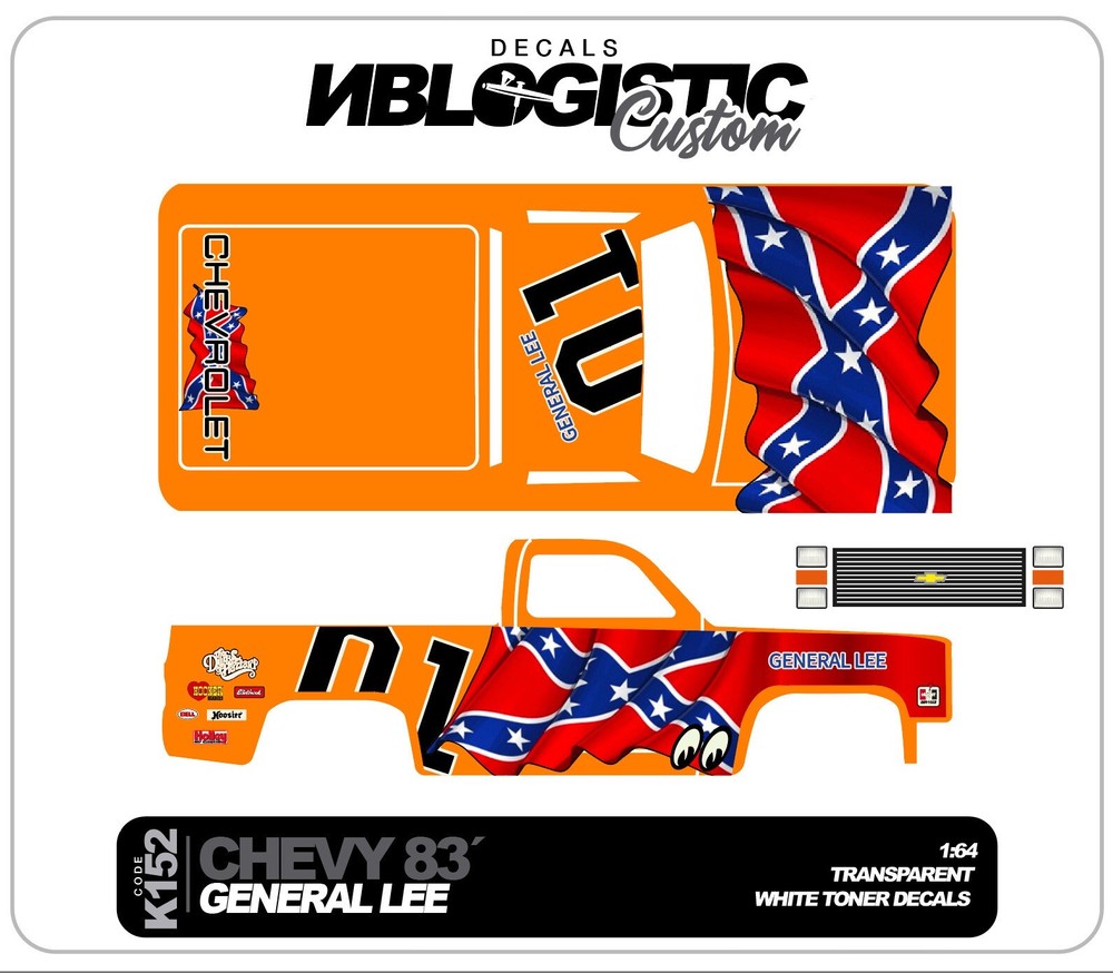 83 Chevy Silverado Custom WaterSlide Decal for Hot Wheels 1/64 Scale 144 Pack