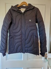 Billabong Ladies Black Coat Jacket With Fur Lined Hood Size M
