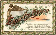 Neptune's old ocean, St. Patrick, Ireland, Erin go bragh, U.S. Postcard
