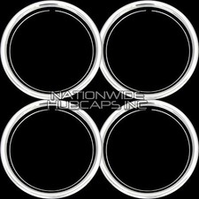 Set Of 4 Chrome 17 Wheel Trim Rings Beauty Glamour Ring Edge Rims Bands New
