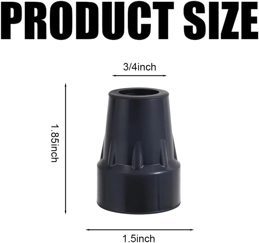 4 件 Puntas de bastón de goma de repuesto para bastones, bastones y andadores — 第 2/4 张图片