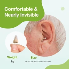 CHOSGO CIC Rechargeable Hearing Aids for Seniors Mild to Moderate Hearing Loss