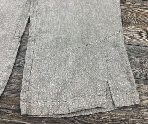 Philippe Adec Womens Pants Beige Size 4 Mid Rise Wide Leg Linen Minimalist Beach - 第 8/14 張圖片