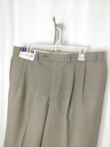 Ralph Lauren Dress Slacks Pants Men's 36x30 Tan Blue Pleated Cuffed Vintage NWT - Picture 2 of 11