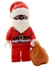 NEW LEGO SANTA CLAUS MINIFIG Christmas minifigure figure brown skin glasses