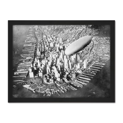 Official US Navy Airship USS Akron Manhattan 1933 Photo Framed Wall Art Print