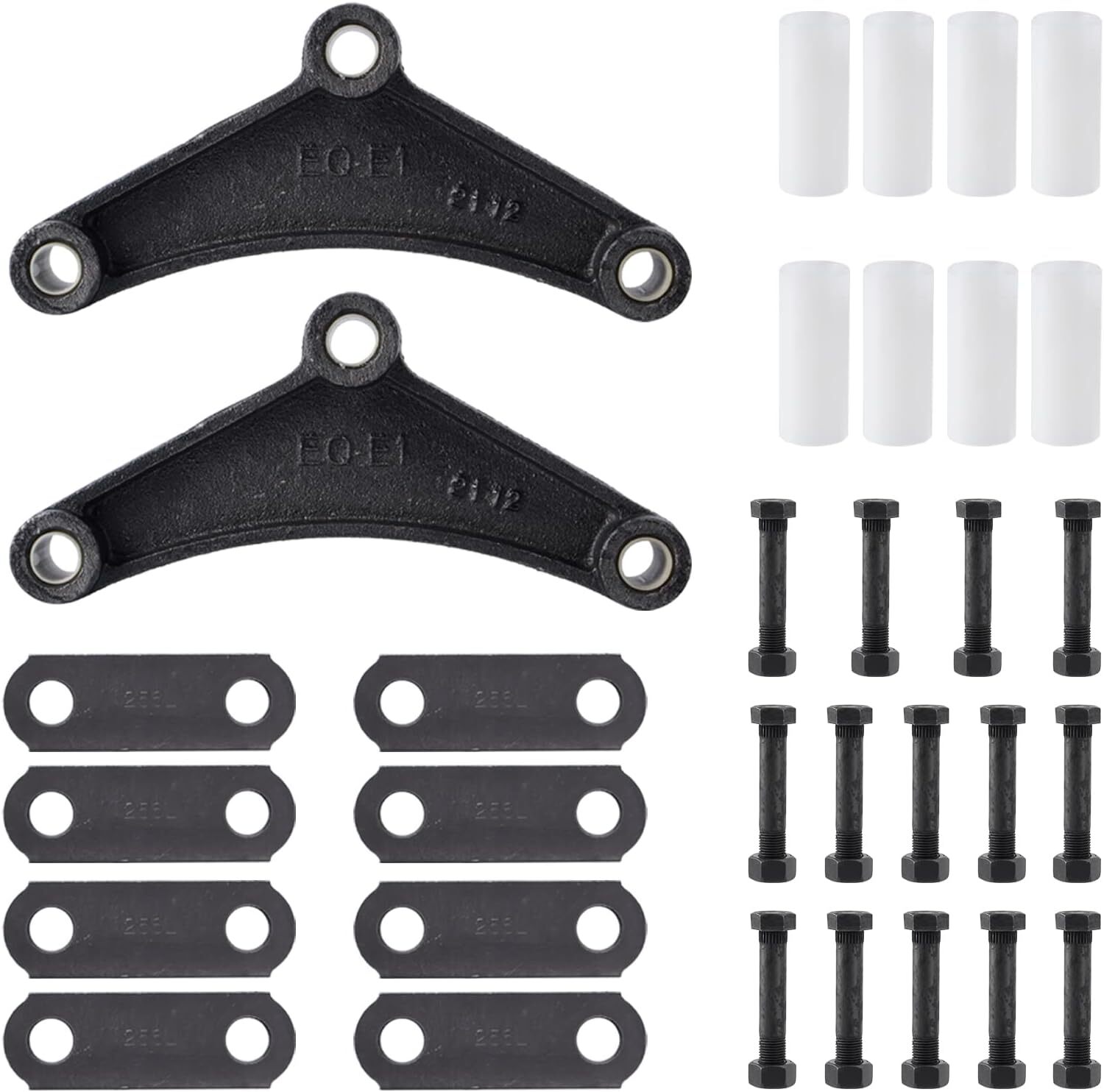 SPARKWHIZ Tandem Trailer Axle Shackle Kit Heavy Duty For Double Eye Spring Black