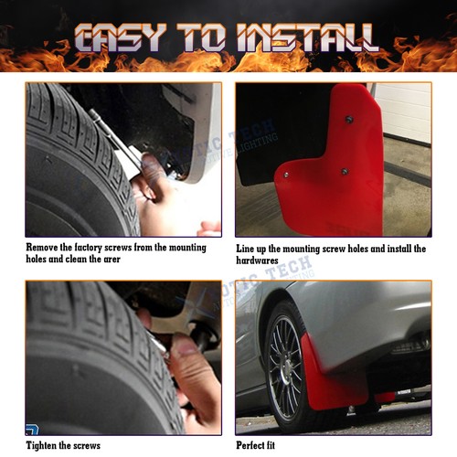 Red Rally Racing Flexible con solapa de barro protector contra salpicaduras ajuste universal para automóvil SUV camioneta - Imagen 9 de 13