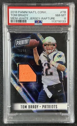 TOM BRADY PSA 8 2018 PANINI NATIONAL CONVENTION #TB GU PYLON RELIC RAPTURE 26/49