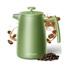 Secura 50oz French Press Coffee Maker – 304 Stainless Steel, Insula... Fas