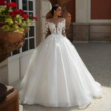 Luxury Ball Gown WeddingDress 2026 Women Off Shoulder Illusion Tulle BridalDress