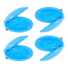 4 Pcs Plastic Castanets, Hand Finger Castanets for Adults Beginner, Light Blue