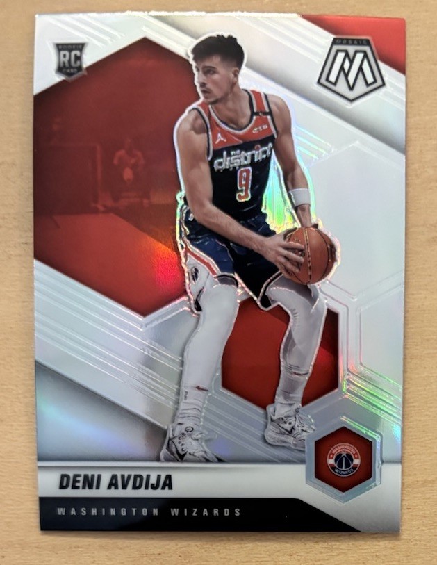 2020-21 Panini Mosaic Deni Avdija Silver Holo Prizm Rookie Card RC #217 Wizards