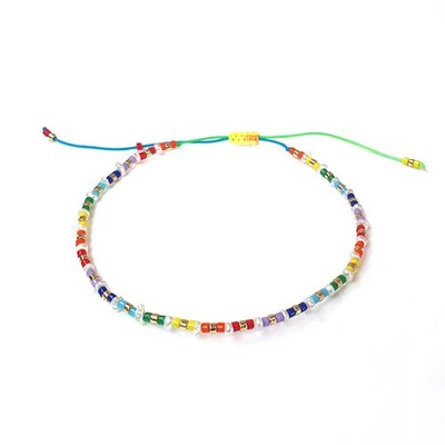 Feines Armband mit Regenbogen Miyuki und echten Süßwasserperlen