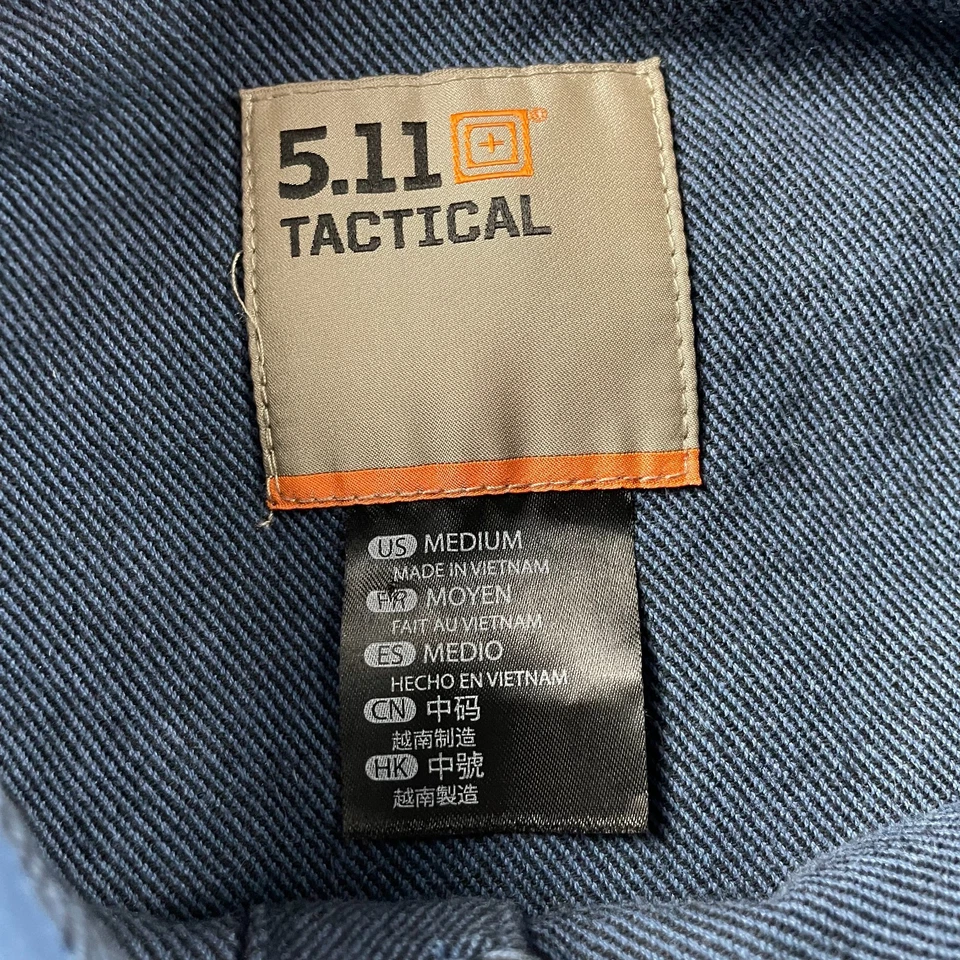 511 Tactical Shirt Men M Blue Button Twill Heather Snap Ascension Utility Range - Image 3 of 4
