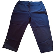 JM Collection Womens XL Navy Gold Button Embellished Capris Excellent Pre-Owned