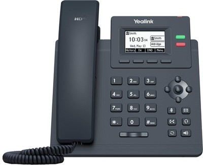 Yealink T31P IP-Telefon, 2 VoIP-Konten, 5,8 cm grafisches Display, Dual-Port