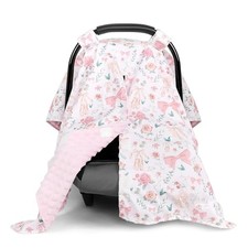 Baby Car Seat Cover, Soft Minky Warm Winter Car Seat Canopy for Infants  Pink