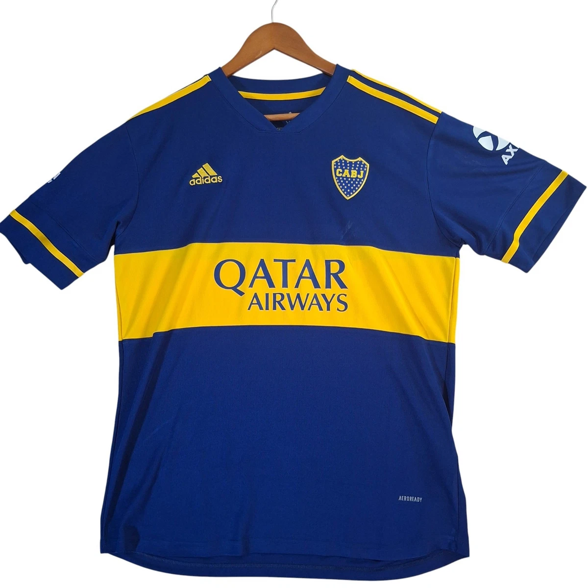  CABJ シャツ XL ネイビー/イエロー Boca Juniors Size XL International Club Soccer Fan Jerseys for
