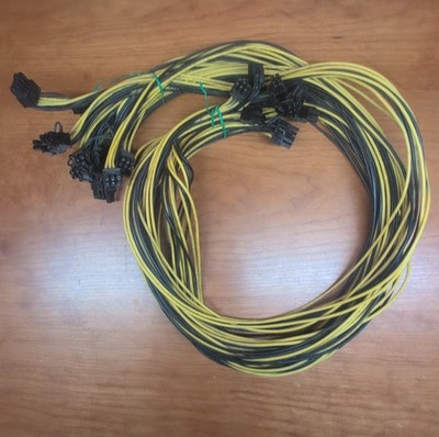 Lot of 10 36 in. 6 Pin Male to 8 Pin (6+2) Male PCIE Power Breakout Board Cables