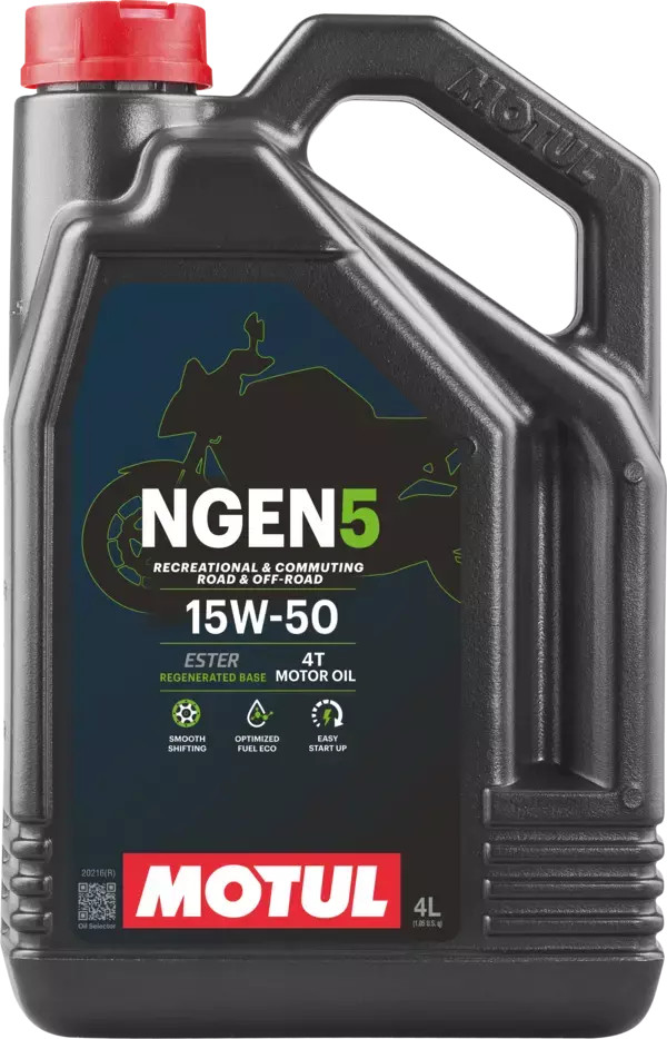 Huile Motul NGEN 5 15W50 4T 4L pour moto routière et urbaine
