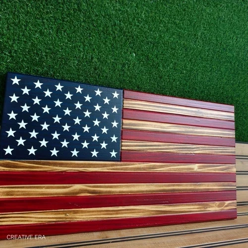 Wooden American Flag, Patriotic Flag,Charred American Flag, Rustic Designer Gift - Image 2 of 4