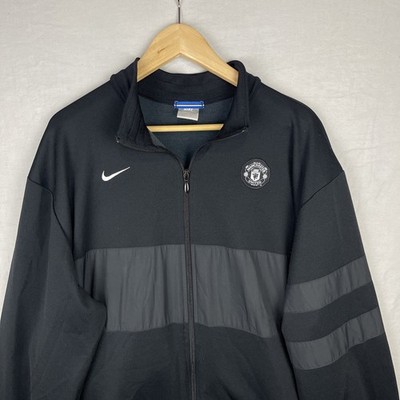 Vintage Manchester United Jacket Mens 2XL XXL Nike Black Zip Up