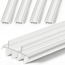 Door Bottom Seal with Vinyl Fins 36in Kerf Weatherstrip White 4PCS Door