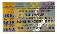 Mark Knopfler 7/21/05 Las Vegas NV Joint at Hard Rock Ticket Stub Dire Straits
