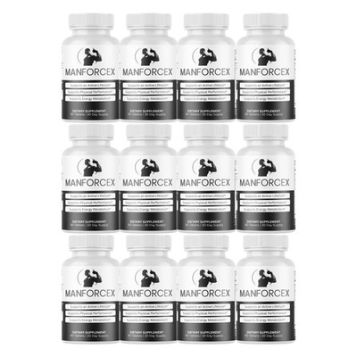 ManForceX Male Energy, Active Lifestyle Support Supplement 60 Tablets-12 Bottles