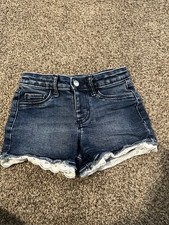Girl Size 6 Jumping Bean Jean Shorts With Lace Trim