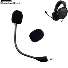 Micrófono de auriculares para Kingston HyperX Cloud III 3 pieza de micrófono de repuesto negro