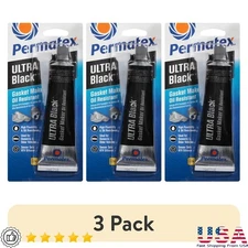 Ultra Black RTV Silicone Gasket Maker 3 Pack Oil Resistant High Flex Sealant New