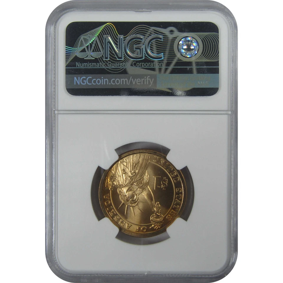 2007 James Madison Presidential MS 67 NGC $1 Missing Edge Lettering - Image 2 of 4