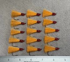 15 Pompano Jig Teasers. Dark orange Color.  2/0 Hook. Standard Length