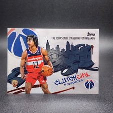 2025-26 Topps Basketball Tre Johnson III  Clutch City Prospects RC CC-6 Wizards