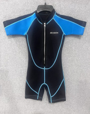 SeaSkin Shorty Front Zip Wetsuit Kids Size 4 Youth Diving Snorkeling Surfing