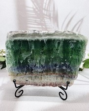 Museum Grade Green Fluorite Slab – Translucent Ocean Crystal with Rainbows