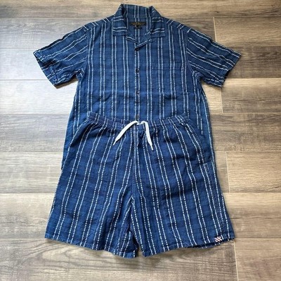 F.S.C. Freemans Sporting Club Navy Stripe Jinbei Set Size 2
