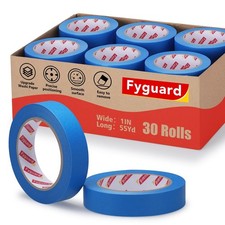 30 Rolls Blue Painters Tape 1 Inch Bulk Masking Tape for Wall Painting 30