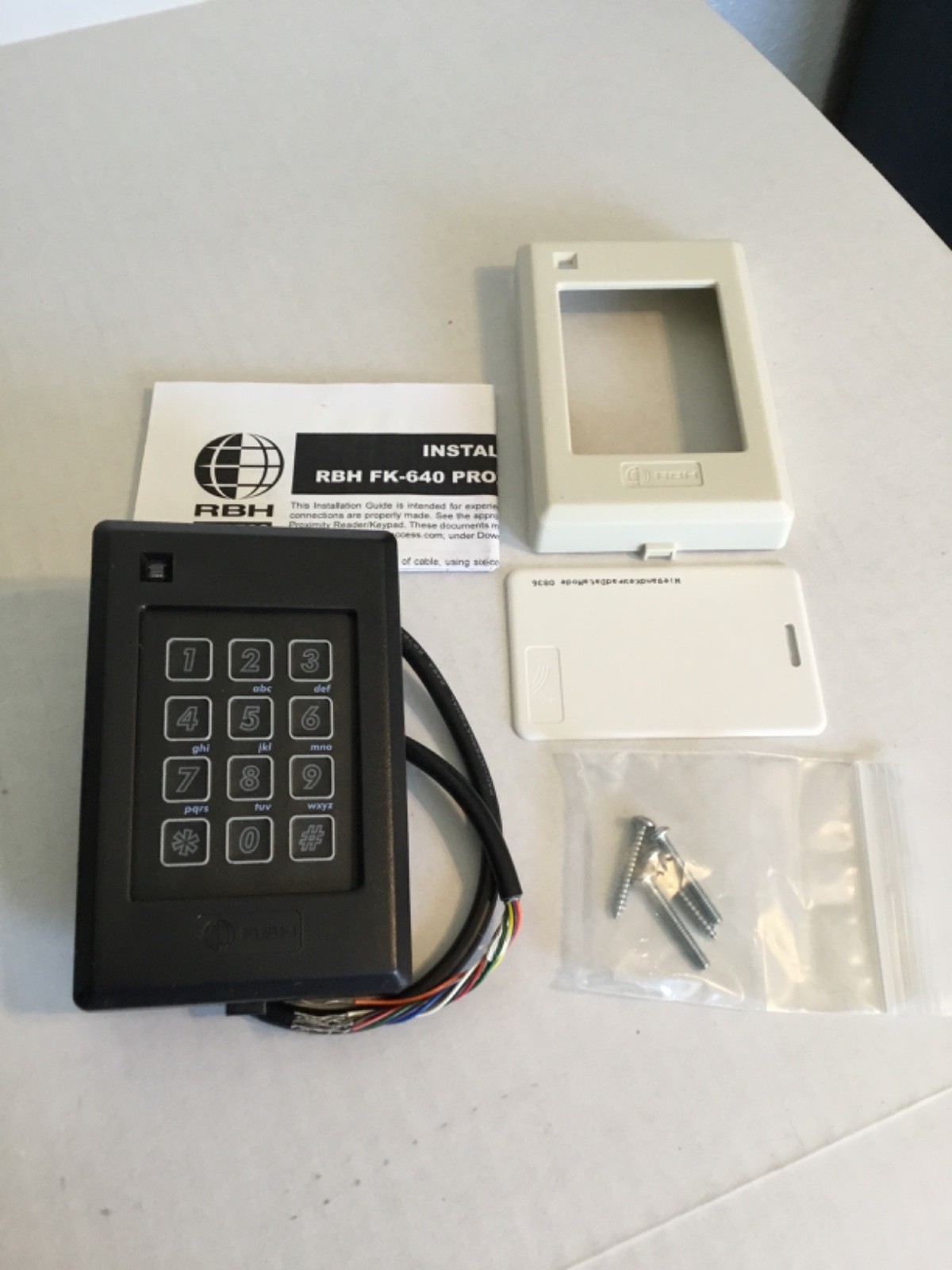 RBH Keypad /Proximity Reader 05473-001S Black White RBH-FK-640 New Open Box