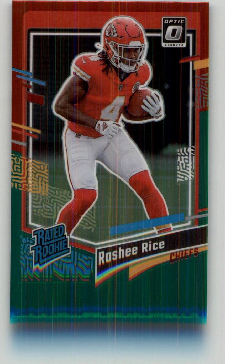 2023 Donruss Rashee Rice Optic Rookie Preview Red & Green Rookie #350 RC Chiefs