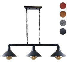Industrial Ceiling Pendant Light 3 Heads Metal Cone Shade E27 Retro Hanging Lamp