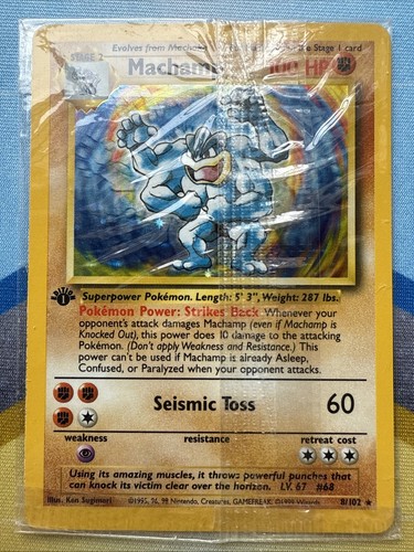 1999 Pokemon HOLO Machamp Base Set First 1st Edition #8/102!! RARE SEALED!!