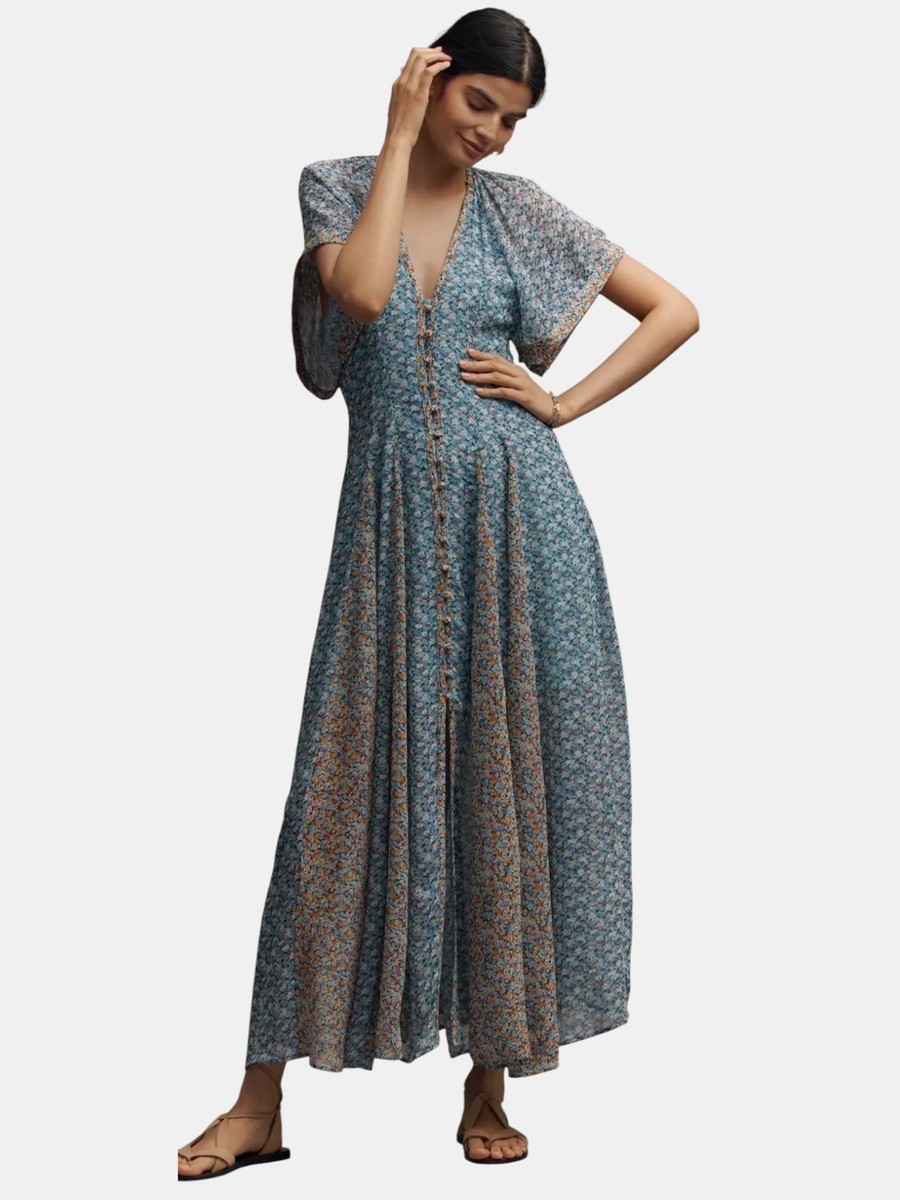 bodycon slit maxi dress High Split Plunge Neck Maxi Dress in Sage - 2