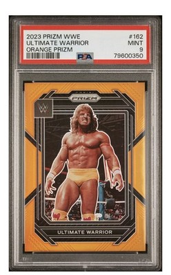 Panini 2023 Prizm WWE Ultimate Warrior Orange Prizm /99 PSA 9