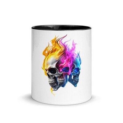 Tasse mit farbiger Innenseite Köpfe