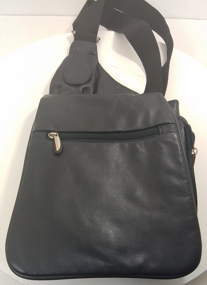 Bandolera Travelon Bandolera Azul Marino CUERO Bolso de Viaje Múltiples Compartimentos Foto 3 de 4