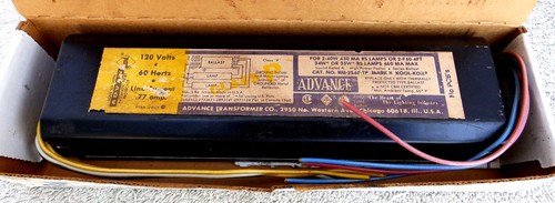 Advance R-2S40-TP Rapid Start Ballast, 120V, 60Hz Used